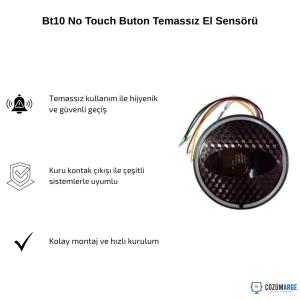 Bt10 No Touch Buton Temassız El Sensörü Bt10 No Touch Buton Temassız El Sensörü