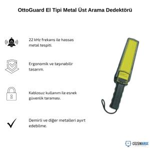 OttoGuard El Tipi Metal Üst Arama Dedektörü OttoGuard El Tipi Metal Üst Arama Dedektörü