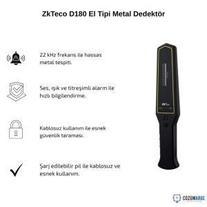 ZkTeco D180 El Tipi Metal Dedektör ZkTeco D180 El Tipi Metal Dedektör