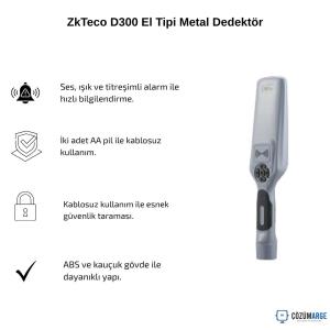 ZkTeco D300 El Tipi Metal Dedektör ZkTeco D300 El Tipi Metal Dedektör