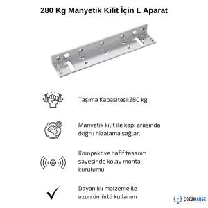 280 Kg Manyetik Kilit İçin L Aparat 280 Kg Manyetik Kilit İçin L Aparat