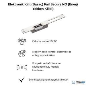 Elektronik Kilit (Basaç) Fail Secure NO (Enerji Yokken Kilitli) Elektronik Kilit (Basaç) Fail Secure NO (Enerji Yokken Kilitli)