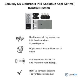Secukey D5 Elektronik Pilli Kablosuz Kapı Kilit ve Kontrol Sistemi Secukey D5 Elektronik Pilli Kablosuz Kapı Kilit ve Kontrol Sistemi