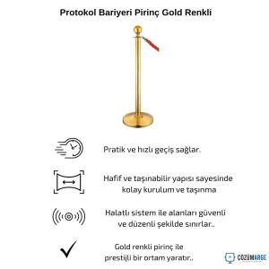 Protokol Bariyeri Pirinç Gold Renkli Protokol Bariyeri Pirinç Gold Renkli