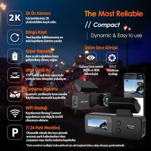 REXING V1 LITE 2K WIFI ARAC KAMERASI + 32GB SD KAR Res24