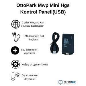OttoPark MWP Mini HGS-OGS kontrol paneli, USB bağlantılı hızlı kurulum, 2 Wiegand okuyucu desteği ve 500 etiket kapasitesiyle güvenli geçiş sağlar. , OttoParkHgsKontrolPaneli , UsbBaglantiliKontrolPaneli , WiegandOkuyucuDestekli , OtoparkGirisKontrolSistemi , SiteGirisKontrolPaneli , EtiketKapasiteliKontrolPaneli , GisGecisKontrolUrunu