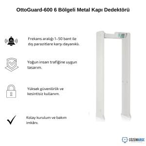 OttoGuard-600 6 Bölgeli Metal Kapı Dedektörü OttoGuard-600 6 Bölgeli Metal Kapı Dedektörü