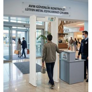 AVM Giriş Güvenliği için 18 Bölgeli Kapı Tipi Metal Dedektörü Alışveriş merkezlerinin yoğun ziyaretçi trafiği için tasarlanan bu yüksek performanslı AVM Giriş Güvenliği için 18 Bölgeli Kapı Tipi Metal Dedektörü