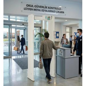 Eğitim kurumlarında öğrencilerin ve personelin güvenliğini en üst düzeye çıkarmak için tasarlanan bu kapı tipi metal dedektörü, hızlı ve güvenilir bir , OkulGüvenliği , EğitimKurumuGüvenliği , HassasMetalDedektörü