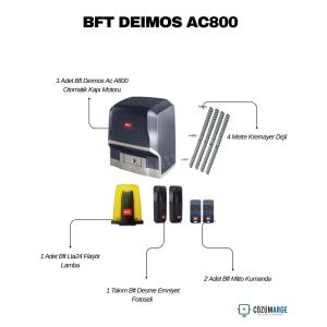 Bft Deimos AC A800 kayar kapı motoru seti; 800 kg taşıma, 230V AC güç, fotosel, flaşör lamba ve 2 kumanda ile güvenli, dayanıklı otomatik kapı çözümü. , BftDeimosACA800, , BftDeimosA800, , 800KgKapıMotoru, , KayarKapıMotoru, , BftOtomasyon, , 230VKapıMotoru