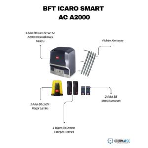 Bft Icaro Smart AC A2000, 2 tona (2000 kg) kadar olan ağır endüstriyel kapılar için tasarlanmış, en üst segment yana kayar kapı motorudur. Yağ banyolu dişli sistemi sayesinde aşırı yoğun kullanımlarda bile ısınmadan, maksimum performansla çalışır. Akıllı D-Track tork yönetim sistemi ve enkoder teknolojisiyle en yüksek düzeyde engel tanıma güvenliği sunar. İleri teknoloji kontrol kartı sayesinde merkezi sistemlere kolayca entegre edilebilir. Fabrikalar, limanlar ve geniş sahalar için dayanıklılık ve hızın buluştuğu profesyonel bir İtalyan çözümüdür. , BftIcaroA2000, , BftIcaroSmartAC, , 2000KgKapıMotoru, , 2TonKapıMotoru