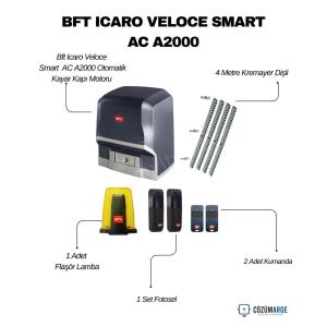 BFT Icaro Veloce Smart AC A2000 hızlı kayar kapı motoru seti; 2 ton kapılara uygun, fotoselli, flaşörlü ve kumandalı endüstriyel otomasyon çözümü. , BFTKayarKapıMotoru , BFTSiteGirişi , IcaroVeloceFabrikaGirişi , A2000EndüstriyelKapı , HızlıKayarKapıMotoru , FotoselliKayarKapıSeti , KumandalıOtomatikKapı , FlaşırlıKapıSistemi