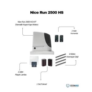 Nice RUN 2500 Kit, 2,5 ton ağırlığa kadar olan devasa endüstriyel kapılar için tasarlanmış en güçlü yana kayar kapı motorudur. Yoğun kullanım ve zorlu iklim koşullarına dayanıklı yapısıyla fabrika, depo ve askeri tesis girişleri için rakipsiz bir çözümdür. Akıllı ısı sensörü sayesinde dış ortam sıcaklığına göre motor gücünü optimize eder. Engel tanıma özelliği ve BlueBUS bağlantı teknolojisiyle donatılan RUN 2500, yumuşak kalkış ve duruş fonksiyonuyla mekanik aşınmayı önler. Güvenlik ve devasa taşıma kapasitesini İtalyan mühendisliğiyle birleştiren profesyonel bir sistemdir. , NiceRUN2500 , NiceRUN2500Kit , 2500KgKapıMotoru , EndüstriyelKapıMotoru