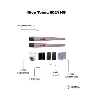 Nice Toona 6024 HS Kit, ağır hizmet tipi dairesel bahçe kapıları için yüksek hızlı 24V DC motor seti; 2 kumanda, fotosel, flaşör ve alıcı içerir. , NiceToona6024HS , HiSpeedKapıMotoru , BahçeKapısıOtomasyonu , AğırHizmetKapıMotoru , DaireselKapıMotoru , VillaGirişiOtomasyonu , FlaşörLambaSeti , FotoselKumandaAlıcısı