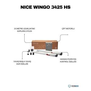 Nice Wingo 3425 HS çift motorlu bahçe kapısı motoru; 3-5 m kapılar için hızlı açılma, yavaş başla-yavaş dur ve hassas pozisyon kontrolü sağlar. , NiceWingo3425Hs , BahçeKapısıMotoru , DaireselBahçeKapısı , SiteGirişiMotoru , ÇiftMotorluKapıMotoru , YavaşBaşlaYavaşDur , HassasPozisyonKontrolü , HızlıKapıOtomasyonu