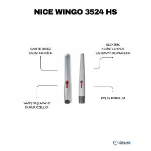 Nice WINGO 3524HS hızlı dairesel kapı motoru kiti; 24V, 3,5 m/500 kg, %50’ye varan hızlı açılma, güvenli ve kolay kurulum sağlar. , NiceWingo3524HsSiteGirişi , DaireselKapıMotoruVilla , NiceHızlıKapıMotoruApartmanGirişi , WingoHsOtoparkGirişi , 24VKapıMotoruBahçeGirişi , HızlıAçılırKapıMotoruSiteGirişi