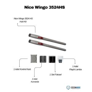 Nice Wingo 3524HS hızlı kit içeriği; 1 kontrol kartı, 2 kumanda, 1 set fotosel ve 1 flaşör lamba ile dairesel kapı otomasyonu için eksiksiz çözüm. , NiceWingoVillaGirişi , DaireselKapıMotoruSiteGirişi , NiceHiSpeedBahçeKapısı , WingoHSDaireselKapı , KanatlıKapıMotoruVilla , NiceWingoHızlıKit , BahçeKapısıOtomasyonSistemi , SiteGirişiKapıMotoru
