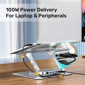 UNITEK 360D METAL 15.6” NOTEBOOK STAND 5in1 VE DOCKING STATION (D1109B) Res7