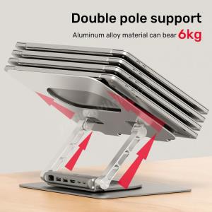 UNITEK 360D METAL 15.6” NOTEBOOK STAND 5in1 VE DOCKING STATION (D1109B) Res8