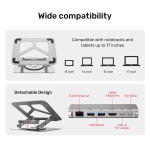 UNITEK USB-C NOTEBOOK STANDI VE DOCKING STATION (D1109A) Res5
