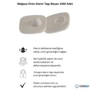 Mağaza Ürün Alarm Tagı Beyaz 1000 Adet Mağaza Ürün Alarm Tagı Beyaz 1000 Adet