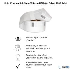 Ürün Koruma 5-5 (5 cm X 5 cm) Rf Kağıt Etiket 1000 Adet Ürün Koruma 5-5 (5 cm X 5 cm) Rf Kağıt Etiket 1000 Adet