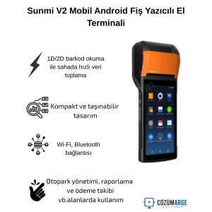 Sunmi V2 Mobil Android Fiş Yazıcılı El Terminali Sunmi V2 Mobil Android Fiş Yazıcılı El Terminali