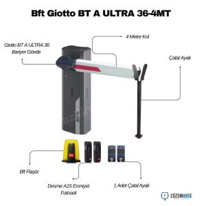 Bft Giotto BT A ULTRA 36-4MT otopark bariyer seti; 4 metre kol, çatal ayak, fotosel ve flaşörlü hızlı geçiş çözümüyle güvenli giriş-çıkış sağlar. , BftOtoparkBariyeri , GiottoBtAUltraSiteGirişi , BftBariyerSetiOtopark , 4MetreKolOtoparkGirişi , HızlıGeçişBariyeri , DesmeA15Fotoseli , BftFlaşörOtopark , ÇatalAyakGirişKontrol