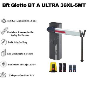 Bft Giotto BT A ULTRA 36XL-5MT bariyer seti, geniş geçiş alanları ve yüksek trafik yoğunluğu olan noktalar için üstün İtalyan teknolojisiyle tasarlanmıştır. 5 metrelik kol uzunluğu ve 24V güçlü motor yapısı sayesinde gün boyu kesintisiz performans sunarken, gelişmiş kontrol kartı ile akıllı engel tanıma güvenliği sağlar. Projelerinizde zaman kazanmanız için sunduğumuz aynı gün kargo avantajı ve kurulum sürecinde her an yanınızda olan uzaktan teknik destek hizmetimizle güvenliğinizi kolayca inşa edebilirsiniz. Endüstriyel tesislerden büyük konut projelerine kadar geniş bir yelpazede kullanılan bu set, dayanıklılığı estetik tasarımla birleştirerek uzun ömürlü ve profesyonel bir kullanım deneyimi vaat eder. , BftGiotto , BftGiottoUltra36XL , 5MetreBariyer , OtomatikBariyerSeti , OtoparkOtomasyonu