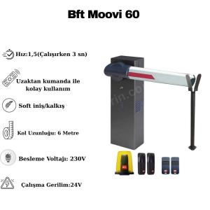 BFT Moovi 60, geniş girişlerin kontrolü için tasarlanmış, 6 metre kol kapasiteli, elektromekanik bir otopark bariyeridir. İtalyan mühendisliği ile üretilen bu set, orta ve yoğun trafikli alanlarda yüksek performans ve stabilite sunar. Dahili fan soğutma sistemi sayesinde ısınmaya karşı dirençli olan Moovi 60, emniyet fotoseli ve flaşör desteğiyle maksimum güvenlik sağlar. Kolay ayarlanabilir limit switch yapısı ve sağlam gövdesiyle siteler, iş merkezleri ve kamu alanları için uzun ömürlü, ekonomik bir çözümdür. , BFTMoovi60, , BFTBariyer, , 6MetreBariyer, , OtoparkBariyeri, , BFTBariyerSeti