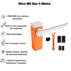 Nice M5 Bar 4 metre endüstriyel otopark bariyeri; yoğun kullanıma uygun, soft iniş/kalkışlı, engel tanıma sensörlü, kumanda veya butonla çalışır. , NiceM5BarOtoparkGirişi , 4MetreKolluBariyerSiteGirişi , EndüstriyelOtoparkBariyeriFabrikaGirişi , NiceBariyerSistemleriOtopark , EngelTanımaSensörlüBariyerOtopark , SoftİnişKalkışBariyerSiteGirişi
