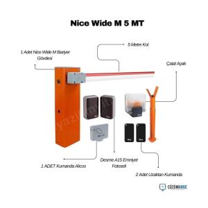 Nice Wide M (Widem5Kit2), orta ve geniş ölçekli otopark girişleri için tasarlanmış, 5 metre kol uzunluğuna sahip profesyonel bir bariyer çözümüdür. 24V DC akımlı motoru sayesinde yoğun kullanım trafiğine mükemmel uyum sağlar. Engel tanıma özelliği ve ayarlanabilir hız opsiyonları ile maksimum güvenlik sunar. Dayanıklı gövdesi ve kolay montaj imkanıyla site, iş merkezi ve endüstriyel tesisler için idealdir. Performans ve estetiği bir arada sunan bu kit, uzun ömürlü kullanım vaat eder. , NiceWideM, , Widem5Kit2, , OtoparkBariyeri, , 5MetreKolluBariyer, , NiceBariyerSeti