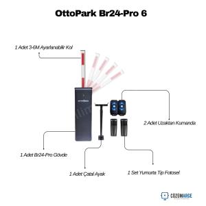 OttoPark Br24-Pro otomatik otopark bariyeri set içeriği: 3-6 m ayarlanabilir teleskopik kol, gövde, çatal ayak, uzaktan kumanda ve fotosel. , OttoParkOtoparkGirişi , TeleskopikBariyerSiteGirişi , OttoParkUzaktanKumandalı , OtomatikOtoparkBariyeriOtoparkGirişi , Br24ProFabrikaGirişi , OttoParkFotoselliOtopark , OtoparkBariyeriKonutSitesi