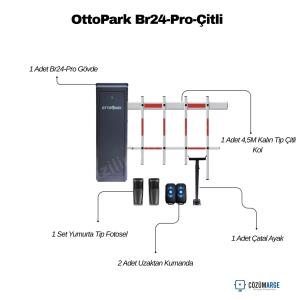OttoPark Br24-Pro-Çitli 4,5 m otomatik otopark bariyeri; çitli kol, fotosel, uzaktan kumanda ve çatal ayakla araç-yaya geçişinde tam güvenlik sağlar. , OttoPark , Br24ProÇitli , ÇitliBariyer , OtomatikBariyer , OtoparkGüvenlikSistemleri