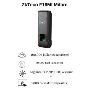 ZkTeco F16Mf Mifare Parmak İzi Okuma Cihazı IP65 Özellikleri ZkTeco F16Mf Mifare Parmak İzi Okuma Cihazı IP65