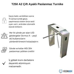 T250 A2 Çift Ayaklı Paslanmaz Turnike T250 A2 Çift Ayaklı Paslanmaz Turnike