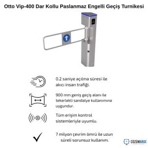 Otto Vip-400 Dar Kollu Paslanmaz Engelli Geçiş Turnikesi Otto Vip-400 Dar Kollu Paslanmaz Engelli Geçiş Turnikesi